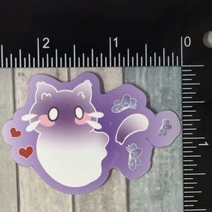 🌀10/$10🌀 Cute Purple Cat Reusable Waterproof Vinyl Sticker Decal